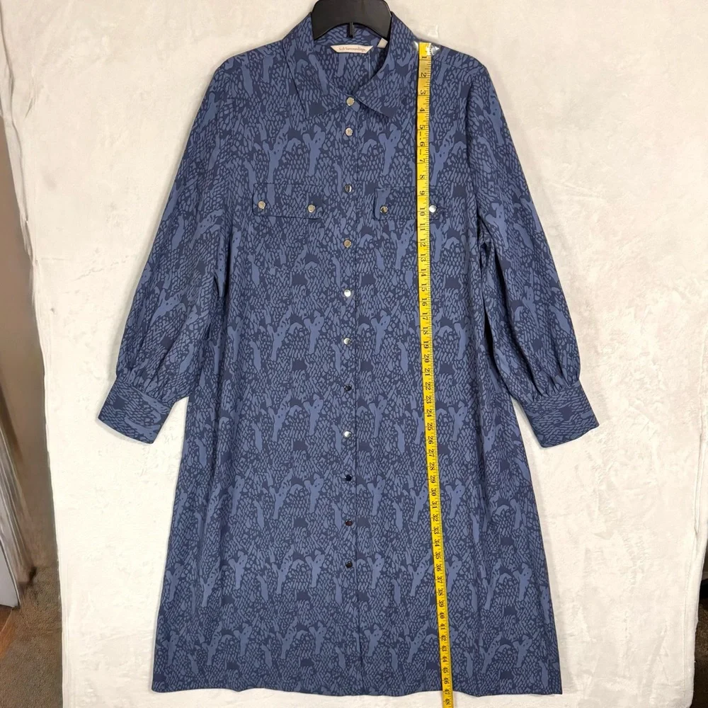 NWT Soft Surroundings‎ Irina Shirt Dress Size XL Midi Belted Long Sleeve Drapey - Picture 10 of 16